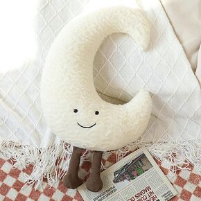 Sun Plush Pillow |Home Decor Soft Cushion |15inch Creative Sun and Star Moon Shape Plush Toys|for Children's Room Decoration or Birthday Gifts for Children and Girls (Moon)