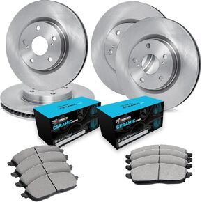 R1 Concepts Front Rear Brakes and Rotors Kit |Front Rear Brake Pads| Brake Rotors and Pads| Ceramic Brake Pads and Rotors|fits 2007-2009 Hyundai Elantra