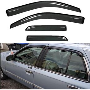 مجموعة Wensdy 94228 4 قطع من واقي النافذة الجانبية للتركيب الخارجي من واقي المطر من الشمس مناسبة لـ 1992-2011 Mercury Grand Marquis (باستثناء سقف Landau)، 98-11 Crown Vic (مؤخرات قصيرة)، 2003 Marauder in Kuwait