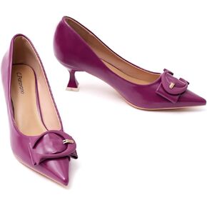 C.Paravano Women's Pumps | Kitten Heels for Women | Pointed Toe Heels for Women | Womens Designer Pumps(Heels Purple,Size 6)