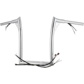 MoKitDora Softail Meathook Pre-wired Handlebar 14" Rise Ape Hangers 1-1/4" Fat 1.25" Clamp Batwing Bars for 2013-2015 Breakout FXSB 2012-2015 Fat Boy FLSTF, Chrome