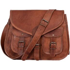 14 Inch Leather Purse Women Shoulder Bag Crossbody Satchel Ladies Tote Travel Purse Genuine Leather