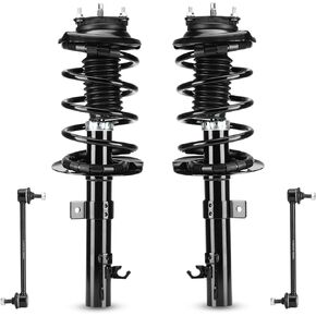 Front Right & Left Side Struts w/Coil Spring Shock Assembly + Sway Bar End Links for Ford Focus 2L Engines Only 2006 2007 2008 2009 2010 2011 172257 172258 K80066 (4pc)