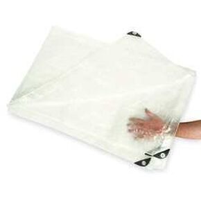 2ZJ51 Clear PolyTarp 3.5oz, 7 Ft 4 in x 9 Ft 6 in (1, Clear)