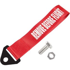 Racing Tow Strap Red High Strength Tow Strap Universal Cars Set Belt Nylon Strap Traction Rope Trailer Hook Compatible with Front or Rear Bumper Towing Hooks Decorative Trailer Belt (Red)