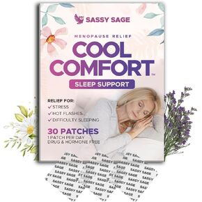 Cooling Comfort: Menopause Relief with Sleep Supplement: Hot Flashes Menopause Relief, Sleep Support, and More. Menopause Supplements for Women - 30ct Extra Strength: Menopause Relief and Sleep Patch
