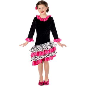 fun shack Kids Flamenco Dancer Costume Childrens Spanish Dance Dress Halloween Girls Book Character Costumes for Kids