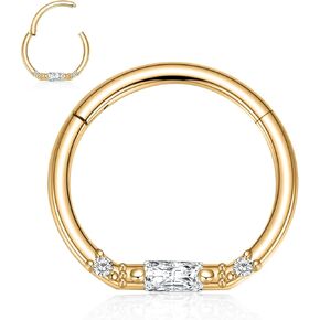 FUNLMO Septum Ring 316L Surgical Steel Nose Ring Daith Tragus Helix Rook Piercing Jewelry Cartilage Earrings For Women Men