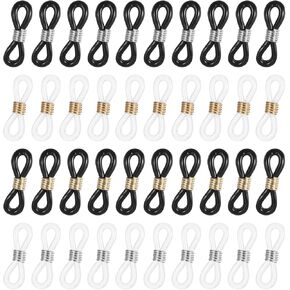 40Pcs Eyeglass Chain Connector, Glass Holders for Women Eyeglasses Sunglasses Stylish Accessories Around Neck Chain Anti Slip Straps(Rubber Zinc Alloy)