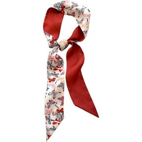 POSGRS Red Style Pattern Bag Handbag Handle Ribbon Scarf Hair Head Band Neck Scarf Neckerchief
