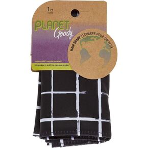 GOODY Planet Ouchless Recycled Satin Scarf 1ct Black and White