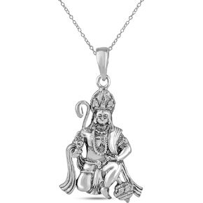 Shri Hanuman JI Pendant Locket In Chain Necklace For Men And Women, Stainless Steel