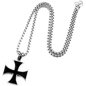 Stainless Solid Steel Unique Trendy Iron Cross Necklace Pendant For Man & Woman Lover Gift