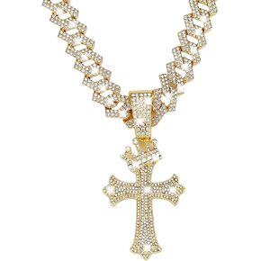 Cross Necklace for Men Stainless Steel Religious Retro Nail Cross Pendant Necklace