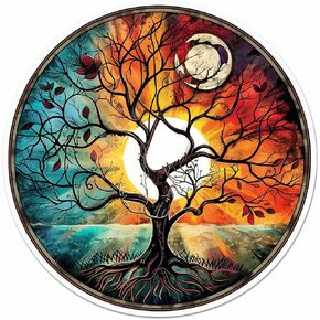 Lover of Nature Tree of Life Sticker for Car, Bike, SUV, Truck, Helmet, Laptop, Water Bottle, Notebook, Decal Window, Guitar, Skateboard, Bumper Vinyl Sticker 5 inch, Mutli, KG 161