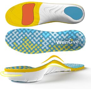 Work Boot Insoles Plantar Fasciitis - Welnove Heavy Duty Inserts for Pain Fatigue Relief, Standing All Day - High Arch Support Shoe Insoles Orthotic for Flat Feet, Achilles Tendonitis, Men Women (M)