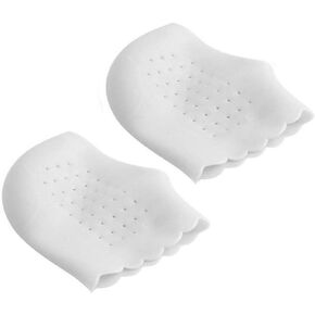 Gel Heel Protectors, Breathable Hole Design Heel Cups Sleeve Socks Silicone Heel Cushion, Great for Relieve Heel Pain, Heal Dry, Cracked Heel, Heel spur, Sore Heel, Plantar Fasciitis Treatment (white)