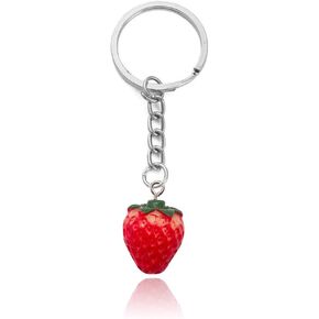Cute Resin Lifelike Fruits Banana keychain Imitate Strawberry Orange Dangle Drop keychain for Women Jewelry