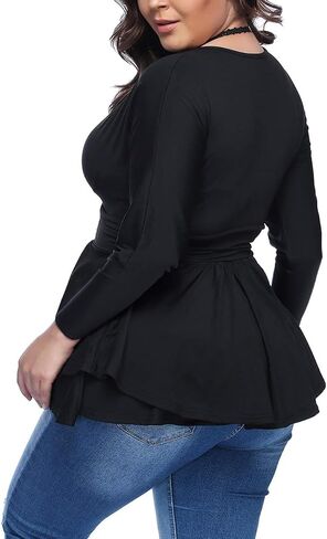 Women's Plus Size Blouse Sexy Deep V Neck Pleated Short Sleeve Ruched Promenade Tops in Saudi Arabia