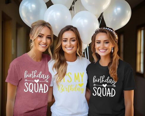 Birthday Shirts for Women It's My Birthday Shirt Birthday Party Squad Tee Top in Kuwait