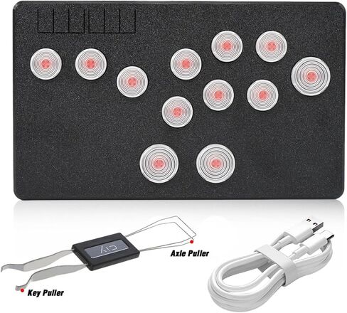 BITFUNX Gaming Keypad, Arcade Stick F12 Pro All-Button Leverless Controller - Supports SOCD & Hot Swap, Arcade Controller Street Fight for PC/PS3/PS4/PS5/Switch/Steam with Custom RGB & TURBO in Saudi Arabia