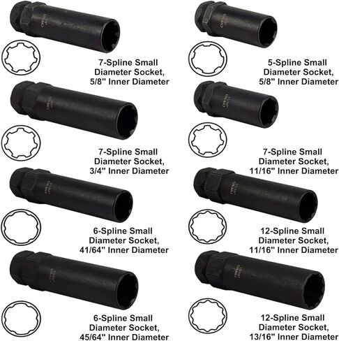 Lug Nut Key Set, 16 Pieces Locking Lug Master Key Set, Cr-Mo Steel, SAE & Metric Wheel Lock Removal Kit for Removing Locking Spline Star Hex and Fluted Hex Lug Nuts, Lug Nut Remover Set for Mechanics in Saudi Arabia