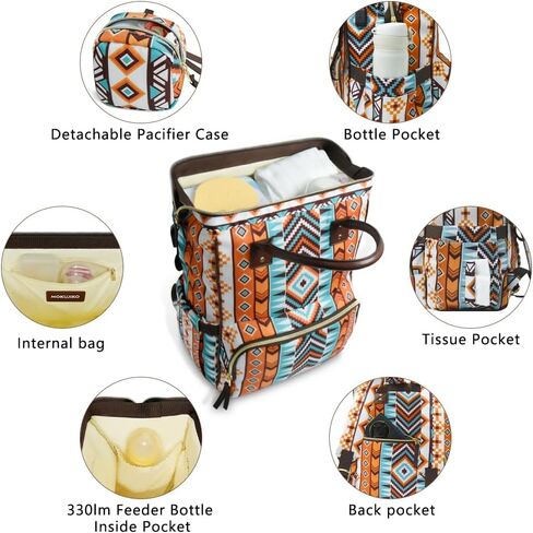 Diaper Backpack for Mom with Insulated Pockets Large Capacity Stylish Diaper Bag with Side Bottle Pockets, Pacifier Case, Stroller Straps & USB Port, Travel Essentials Big Diaper Bag in Saudi Arabia