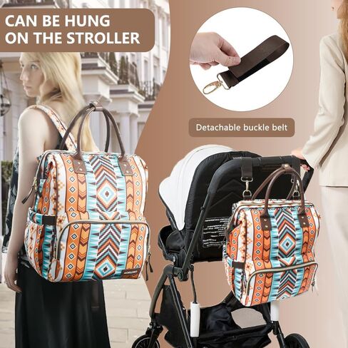 Diaper Backpack for Mom with Insulated Pockets Large Capacity Stylish Diaper Bag with Side Bottle Pockets, Pacifier Case, Stroller Straps & USB Port, Travel Essentials Big Diaper Bag in Saudi Arabia