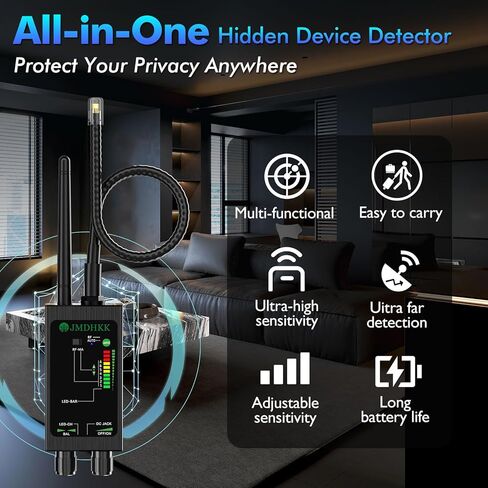 JMDHKK M8000 Hidden Camera Detector, Bug Detector,Camera Finder, Signal Detector for Hotels, Travels, Vehicles, Offices, Public Fitting Rooms (Black) in Saudi Arabia