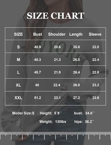 IECCP Women’s Graphic Sweater Casual Knit Pullover Drop Shoulder Long Sleeves Crewneck Soft Jumper Tops in Saudi Arabia