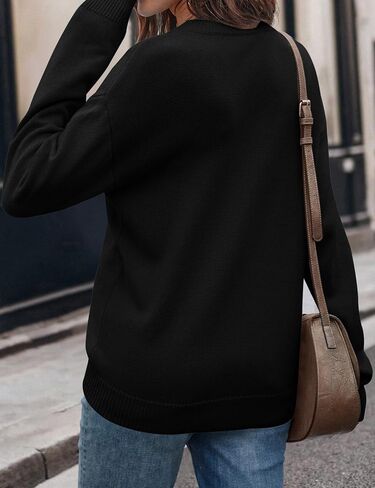 IECCP Women’s Graphic Sweater Casual Knit Pullover Drop Shoulder Long Sleeves Crewneck Soft Jumper Tops in Saudi Arabia