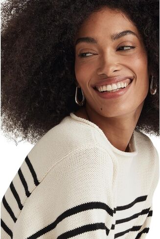Madewell Rolled-Neck Pullover Sweater in Stripe in Saudi Arabia