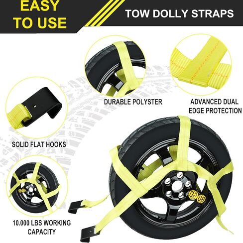 Set of 2 Tow Dolly Straps with Flat Hook,Blue Basket Strap,Fits Most 16-20" Tires Webbing Ratchet Straps… in Saudi Arabia