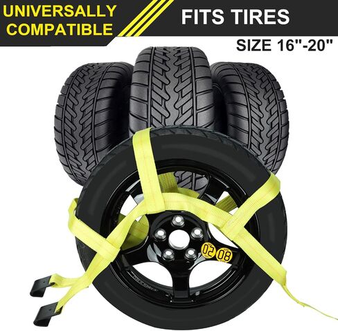 Set of 2 Tow Dolly Straps with Flat Hook,Blue Basket Strap,Fits Most 16-20" Tires Webbing Ratchet Straps… in Saudi Arabia
