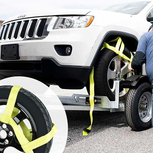 Set of 2 Tow Dolly Straps with Flat Hook,Blue Basket Strap,Fits Most 16-20" Tires Webbing Ratchet Straps… in Saudi Arabia