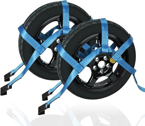 Set of 2 Tow Dolly Straps with Flat Hook,Blue Basket Strap,Fits Most 16-20" Tires Webbing Ratchet Straps… in Saudi Arabia