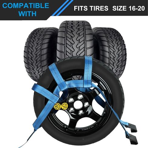 Set of 2 Tow Dolly Straps with Flat Hook,Blue Basket Strap,Fits Most 16-20" Tires Webbing Ratchet Straps… in Saudi Arabia