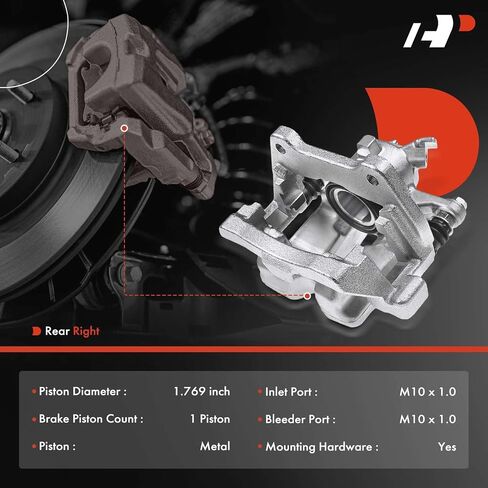 A-Premium Disc Brake Caliper Assembly with Bracket Compatible with Select Land Rover Models - LR4, For Range Rover Sport, 2010-2012, V8 5.0L, Sport Utility - Rear Right Passenger Side in Saudi Arabia