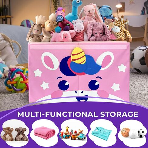QUOKKA Toy Storage Box for Boys and Girls - 16x12x10In Koala Toy Chest Organizer for Kids - | Collapsible | Handles | Flip-Top Lids | - Fabric Foldable Bin for Playroom - Nursery Room Organization in Saudi Arabia