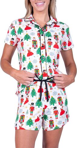 Amanda Blu Women’s Classic Pajamas Holiday Top & Pants Lounge/PJ Set, Super Soft, Comfy Wide Leg in Kuwait