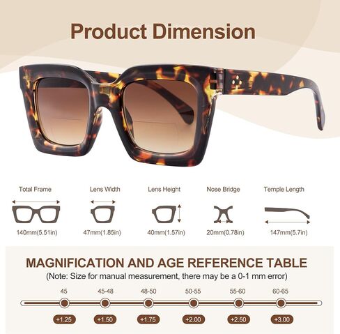 3 Pack Bifocal Reading Sunglasses for Women Fashion Sun Readers Glasses Spring Hinge Outdoor Reading Glasses UV400 Protection, +2.5 in Saudi Arabia