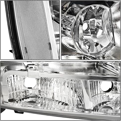 DNA MOTORING HL-OH-CSA07-CH-CL1 Pair Headlights Compatible with 07-14 Chevy Tahoe Suburban 1500/07-13 Avalanche Suburban 2500, Chrome/Clear in Saudi Arabia