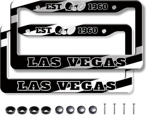 2 Pcs for License Plate Frame,Universal Size 12" x 6" Chrome Automotive Protective and Decorative License Plate Holder for Car/Truck/SUV (DallasCity-Frames) in Saudi Arabia