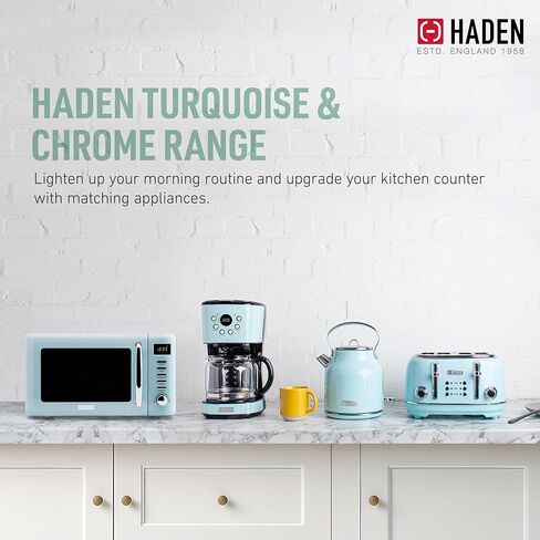 فرن ميكروويف Haden Heritage Vintage مع غلاية شاي كهربائية Heritage Retro، عاجي وستانلس ستيل، 700 وات، 1.7 لتر، مجموعة مطبخ in Kuwait