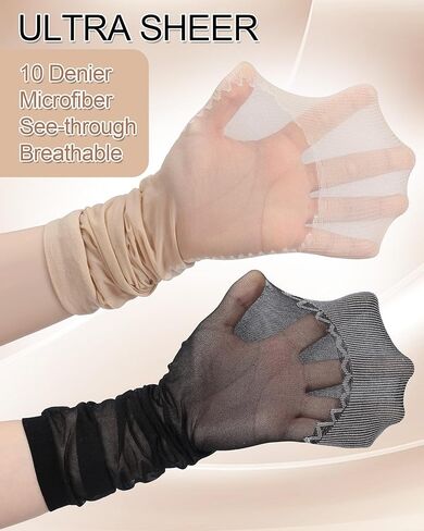 12 زوجًا من الجوارب النسائية الشفافة بنعل قطني من النايلون السائب على الساق، جوارب حريرية معززة مضادة للانزلاق للنساء، أسود وعاري in Kuwait
