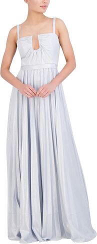فستان BCBGMAXAZRIA نسائي بدون أكمام ورقبة على شكل حرف U مطوي in Kuwait