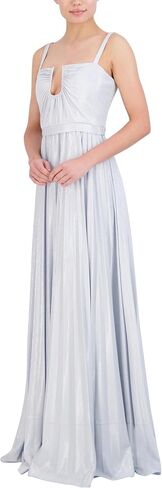 فستان BCBGMAXAZRIA نسائي بدون أكمام ورقبة على شكل حرف U مطوي in Kuwait