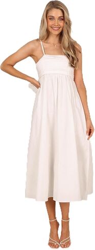 Petal & Pup Women's Alice Bow Back Midi Dress in Kuwait