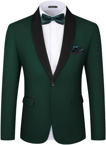 MAGE MALE Men's Tuxedo Jacket Slim Fit One Button Solid Blazer Jacket for Dinner,Prom,Party in Saudi Arabia