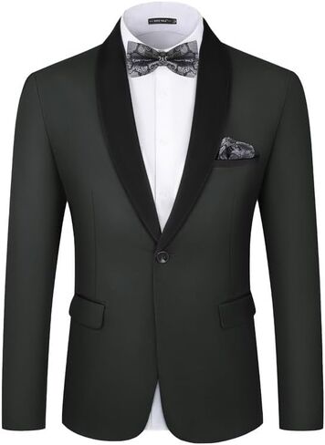 MAGE MALE Men's Tuxedo Jacket Slim Fit One Button Solid Blazer Jacket for Dinner,Prom,Party in Saudi Arabia